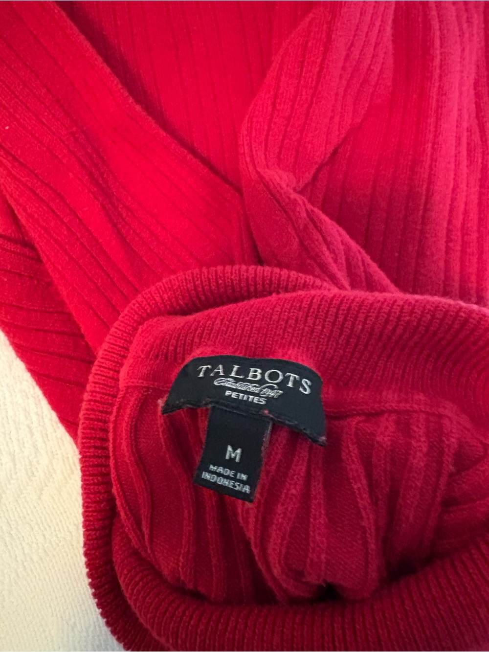 Talbots Red Ribbed Turtleneck Sweater - Picture 7 of 8